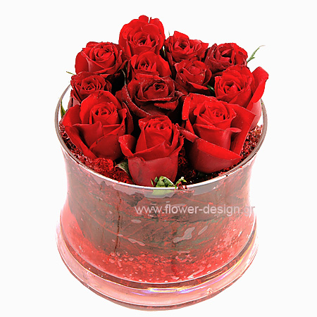 Τριαντάφυλλα και Τροπικά Φυλλώματα - GLASS 18029