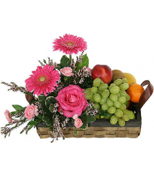fruit basket and flowers - BEV 40009