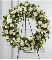 Funeral wreath with floral arrangements - COND 39006