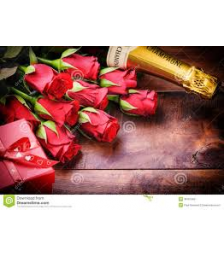 Σαμπάνια μίνι και Τριαντάφυλλα  - VAL001204