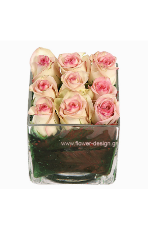 Τριαντάφυλλα και Τροπικά Φυλλώματα - GLASS 18035