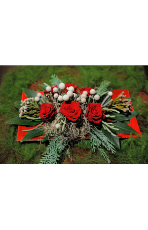 Roses and Tropical Leaves - XMAS 44002