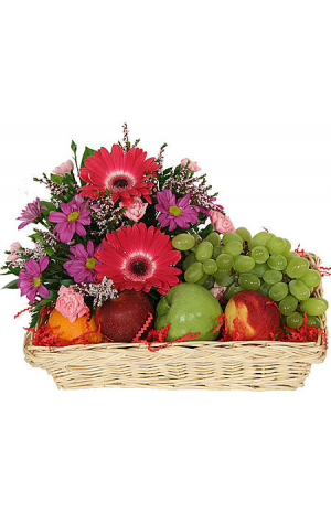 fruit basket and flowers - BEV 40008