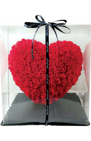 Red Heart of artificial roses 30 cm