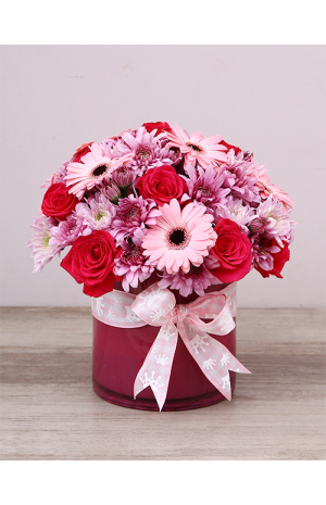 Mix Flowers in holder