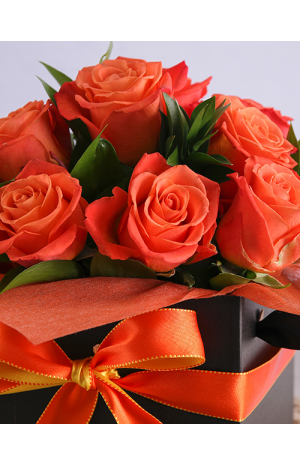 Orange Roses in Vase