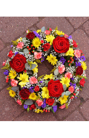 Στεφάνι Πρωτομαγιάς με μιχ λουλούδια