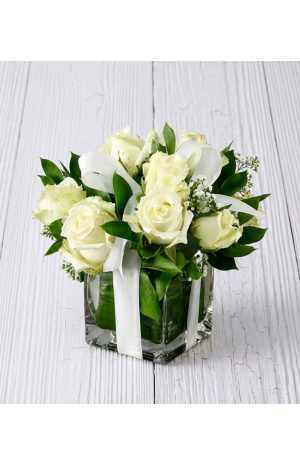 Λευκά Τριαντάφυλλα σε Γυάλα