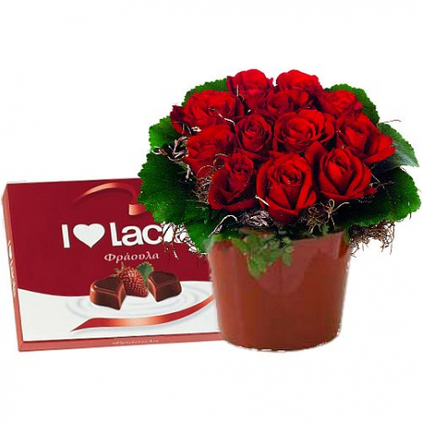 Ανθοσύνθεση με Κόκκινα Τριαντάφυλλα - ARR 12015