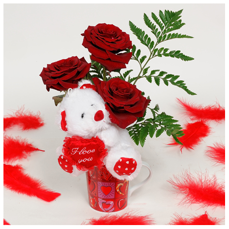 Roses in the cupe and Bear-toys - VAL 11042