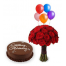 BOUQUET WITH ROSES,CAKE AND BALLOONS It is a SPECIAL gift  -  ΜΠΟΥ 072241